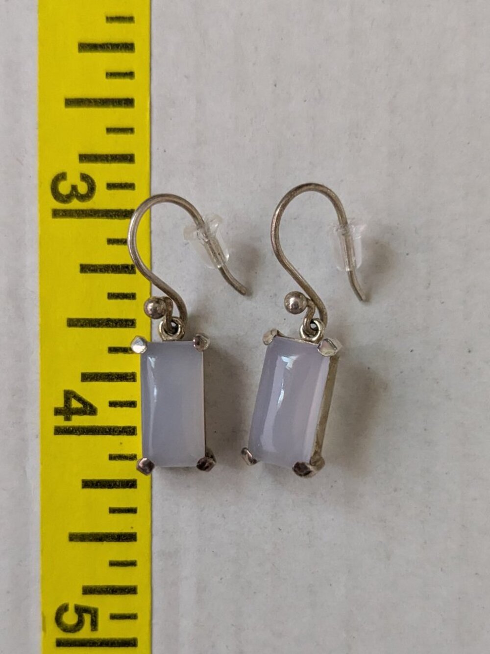 925 Sterling Silver Moonstone Dangle Pierced Earrings